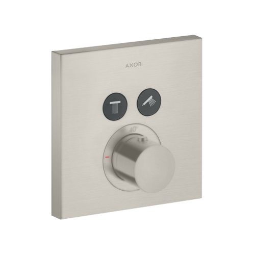 AXOR-HG-AXOR-ShowerSolutions-Thermostat-Unterputz-eckig-fuer-2-Verbraucher-Edelstahl-Optic-36715800 gallery number 1